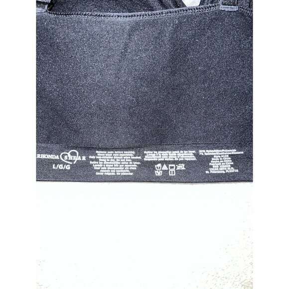 RHONDA SHEAR Black Seamless Trim Ahh Bra Sz L Style 9198 - Picture 6 of 6